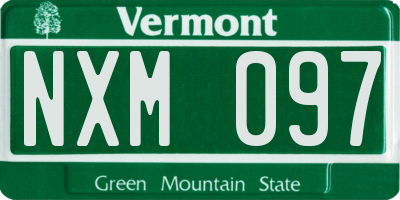 VT license plate NXM097