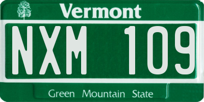 VT license plate NXM109