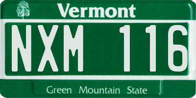 VT license plate NXM116