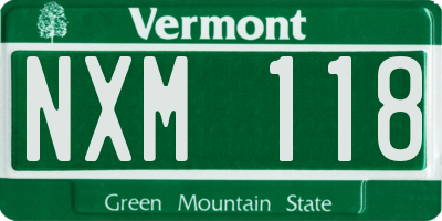 VT license plate NXM118