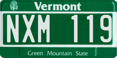 VT license plate NXM119