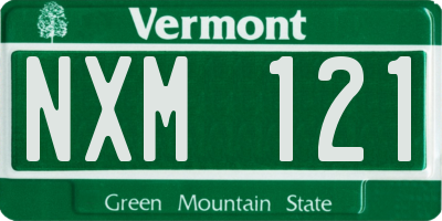 VT license plate NXM121