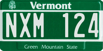 VT license plate NXM124