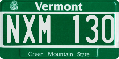 VT license plate NXM130