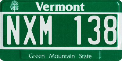 VT license plate NXM138
