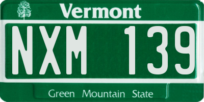 VT license plate NXM139