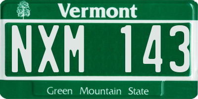 VT license plate NXM143
