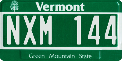 VT license plate NXM144