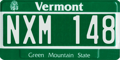 VT license plate NXM148