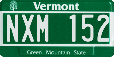 VT license plate NXM152