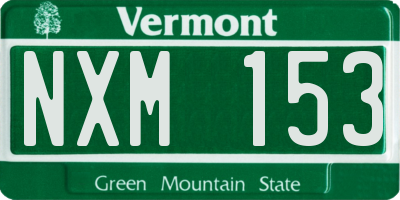 VT license plate NXM153