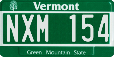VT license plate NXM154