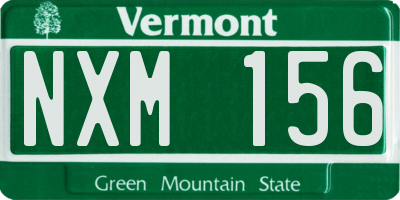 VT license plate NXM156