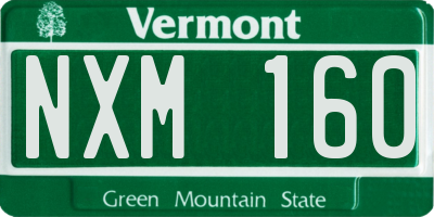 VT license plate NXM160