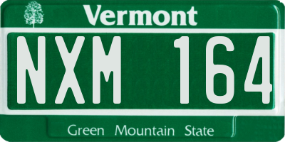 VT license plate NXM164