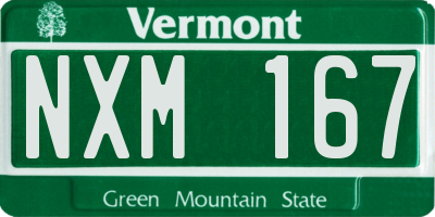 VT license plate NXM167