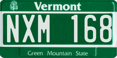 VT license plate NXM168