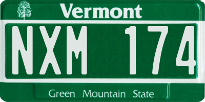 VT license plate NXM174