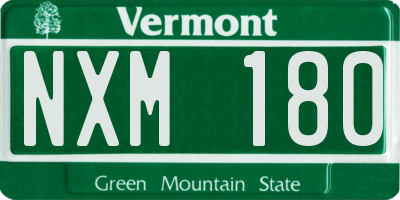 VT license plate NXM180