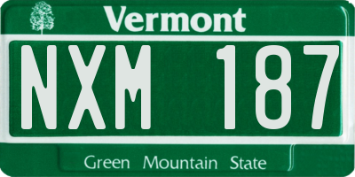 VT license plate NXM187