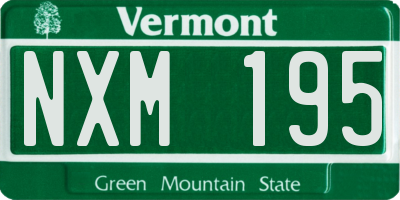 VT license plate NXM195