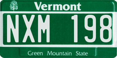 VT license plate NXM198