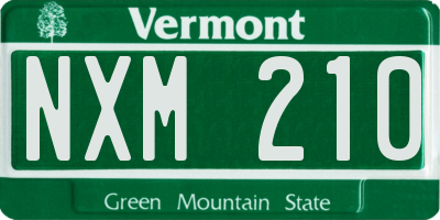 VT license plate NXM210