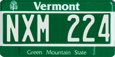 VT license plate NXM224