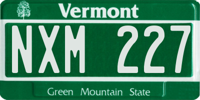 VT license plate NXM227