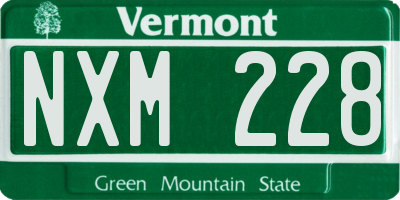 VT license plate NXM228