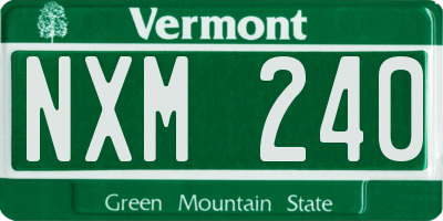 VT license plate NXM240