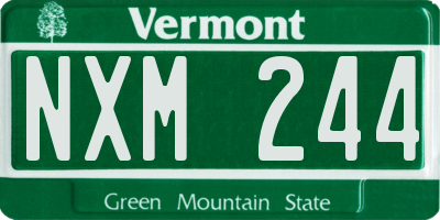 VT license plate NXM244