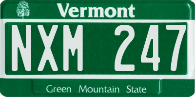 VT license plate NXM247