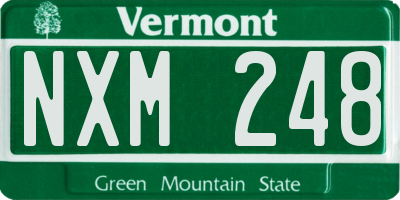 VT license plate NXM248
