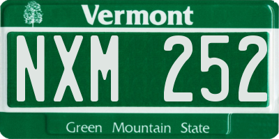 VT license plate NXM252
