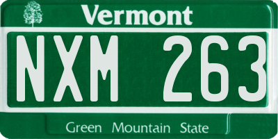 VT license plate NXM263