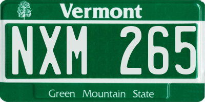 VT license plate NXM265