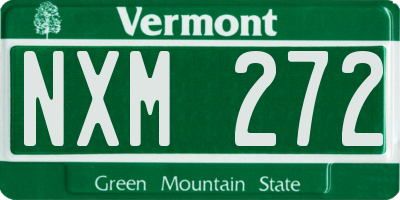 VT license plate NXM272