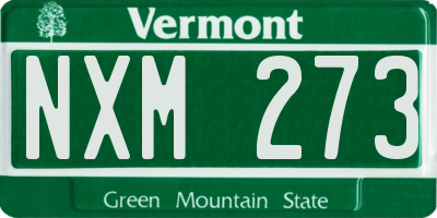 VT license plate NXM273