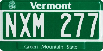 VT license plate NXM277