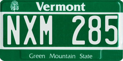 VT license plate NXM285