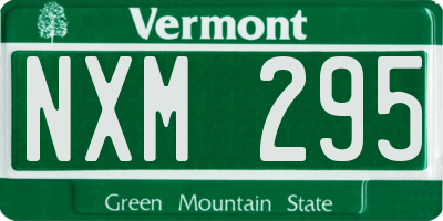 VT license plate NXM295