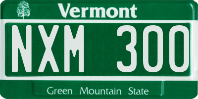 VT license plate NXM300