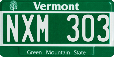 VT license plate NXM303