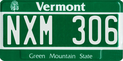 VT license plate NXM306