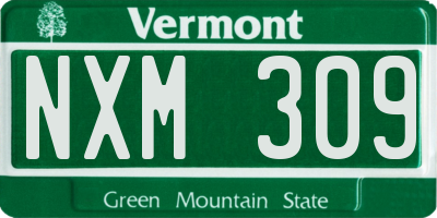 VT license plate NXM309