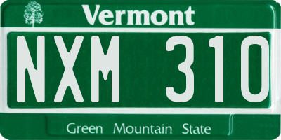 VT license plate NXM310