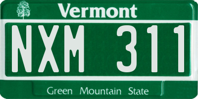 VT license plate NXM311