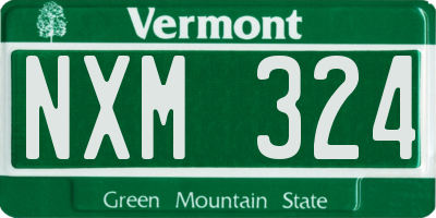 VT license plate NXM324