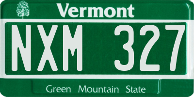 VT license plate NXM327